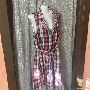 Modcloth sweet plaid, pleated A-line size 1X